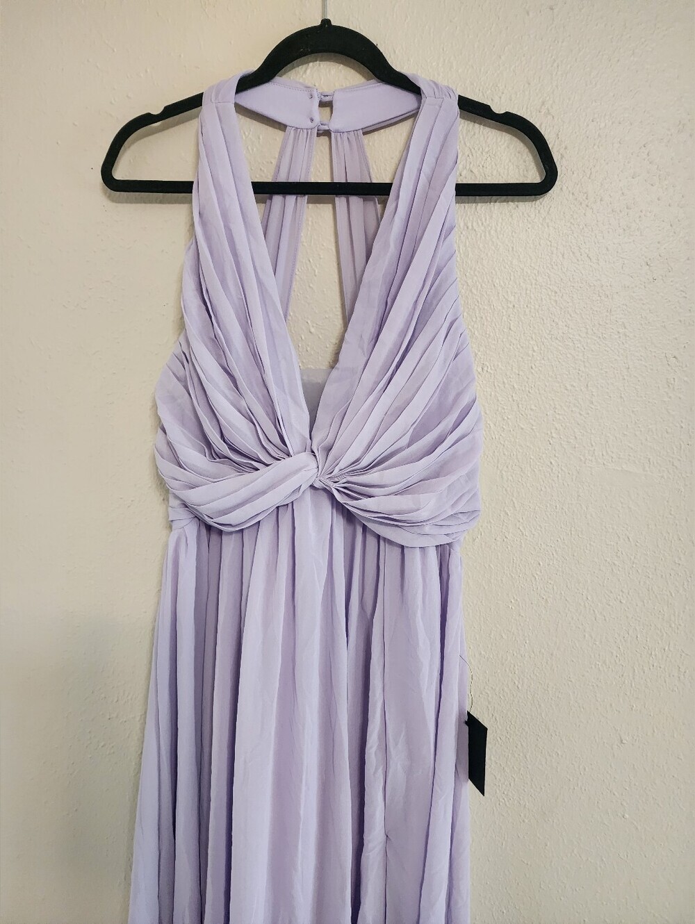 Lulus Marilina Lavender Pleated Twist-Front Maxi Dress L Wedding Party Formal - Picture 7 of 10